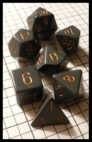 Dice : Dice - Dice Sets - Chessex Opaque Grey Dark w Copper Nums CHX 25420 - Troll and Toad Online Aug 2010